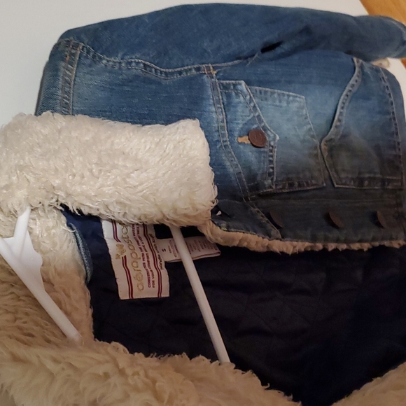 Aeropostale Denim Jean Fur Jacket - Picture 2 of 4